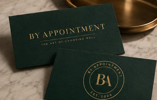 By Appointment cards on marble
